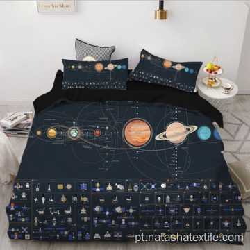 Conjunto de cama escovada de impressão digital de astronauta da NASA